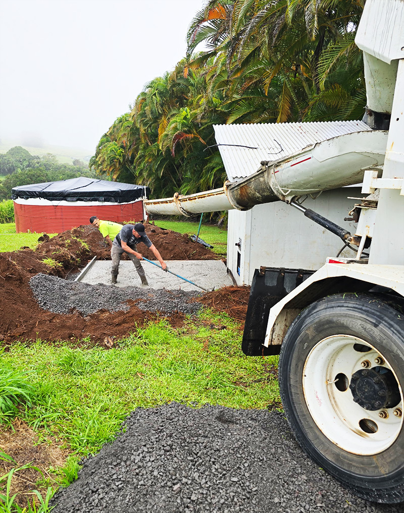 Kamuela Mini Mix Concrete on site